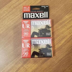 Maxell UR 90 Blank Audio Cassette Tapes Double Pack Sealed